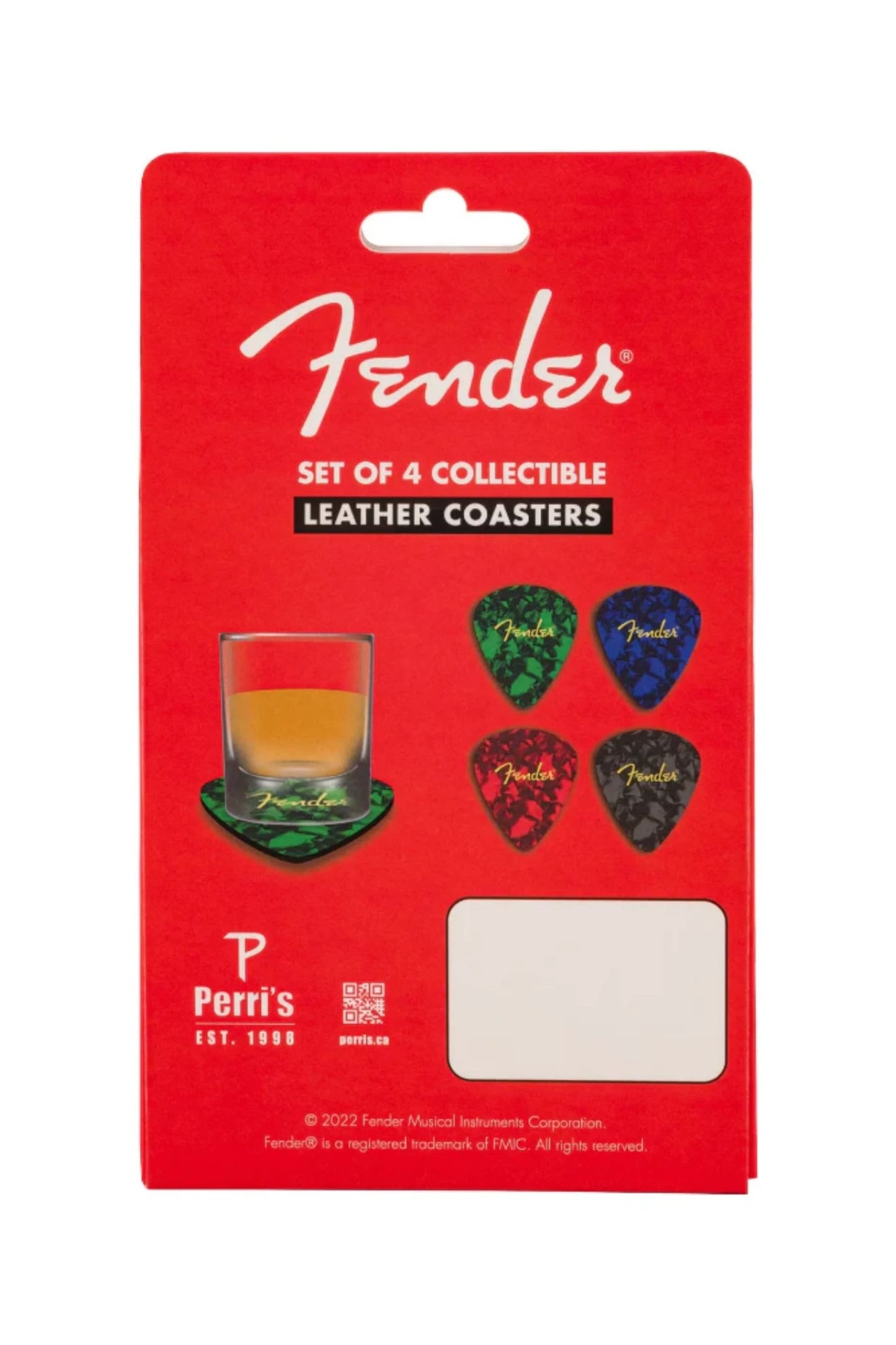Fender® Pick Shape Logo Coasters, 4-Pack, Multi-Color