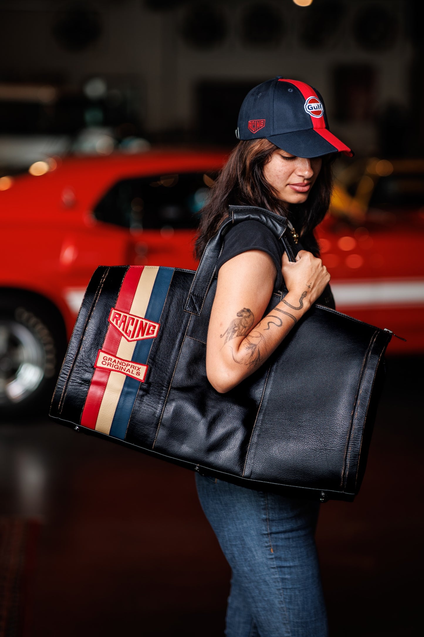 Vintage Leather Mission Impossible Bag - Black