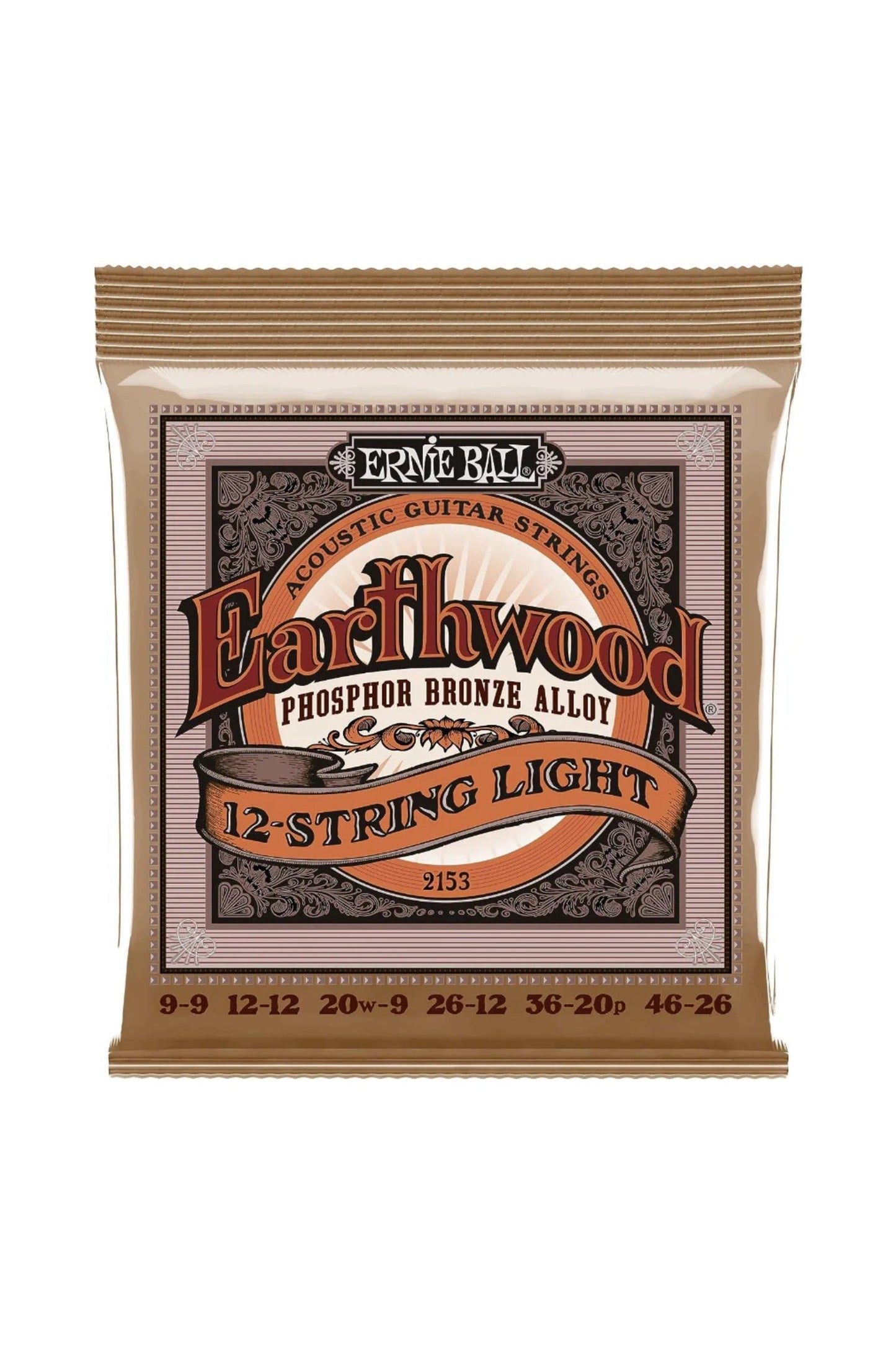 Ernie Ball 2153 Earthwood Light Phosphor Bronze 12-String Acoustic Guitar Strings 9-46
