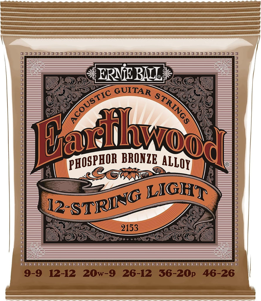 Ernie Ball 2153 Earthwood Light Phosphor Bronze 12-String Acoustic Guitar Strings 9-46