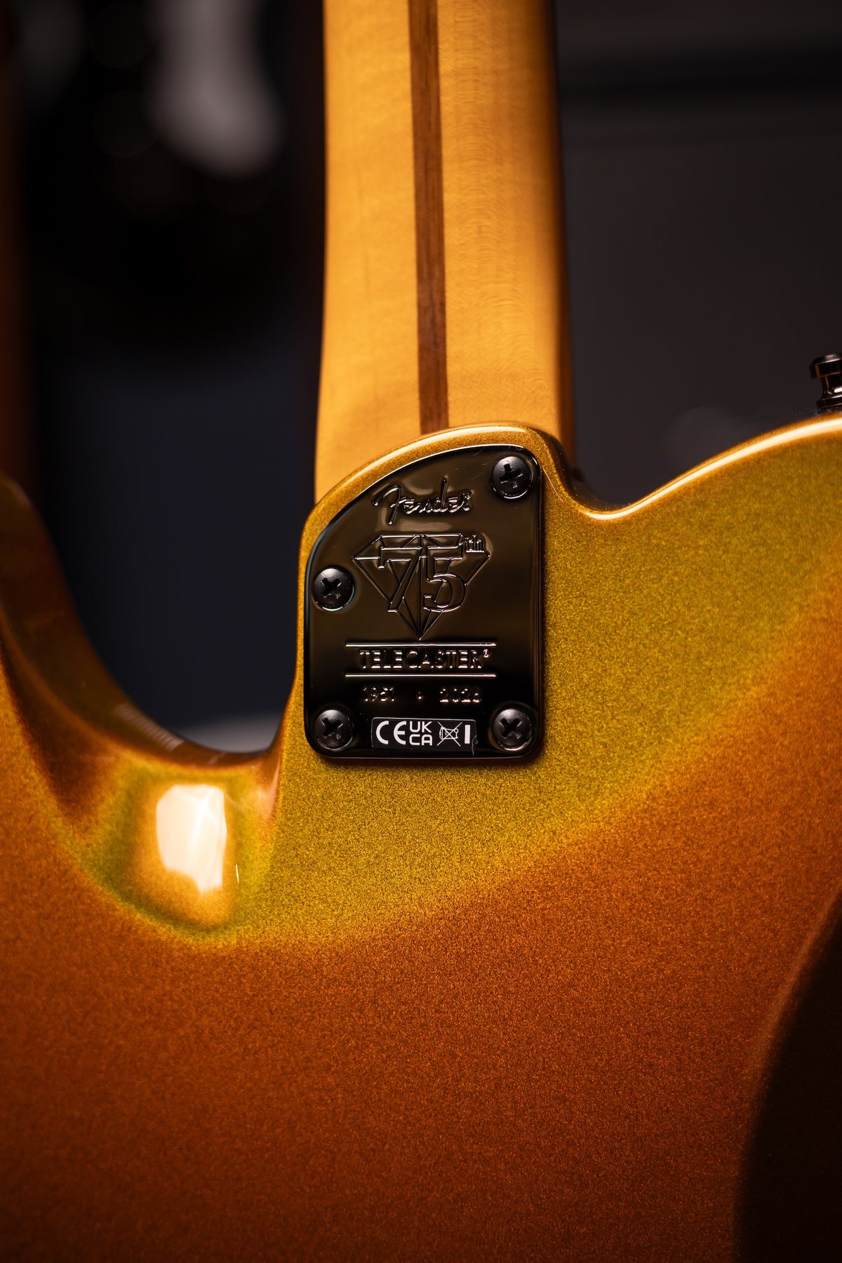 Fender 75th Anniversary American Ultra II Telecaster Ebony Fingerboard, Electric Guitar - Liquid Gold