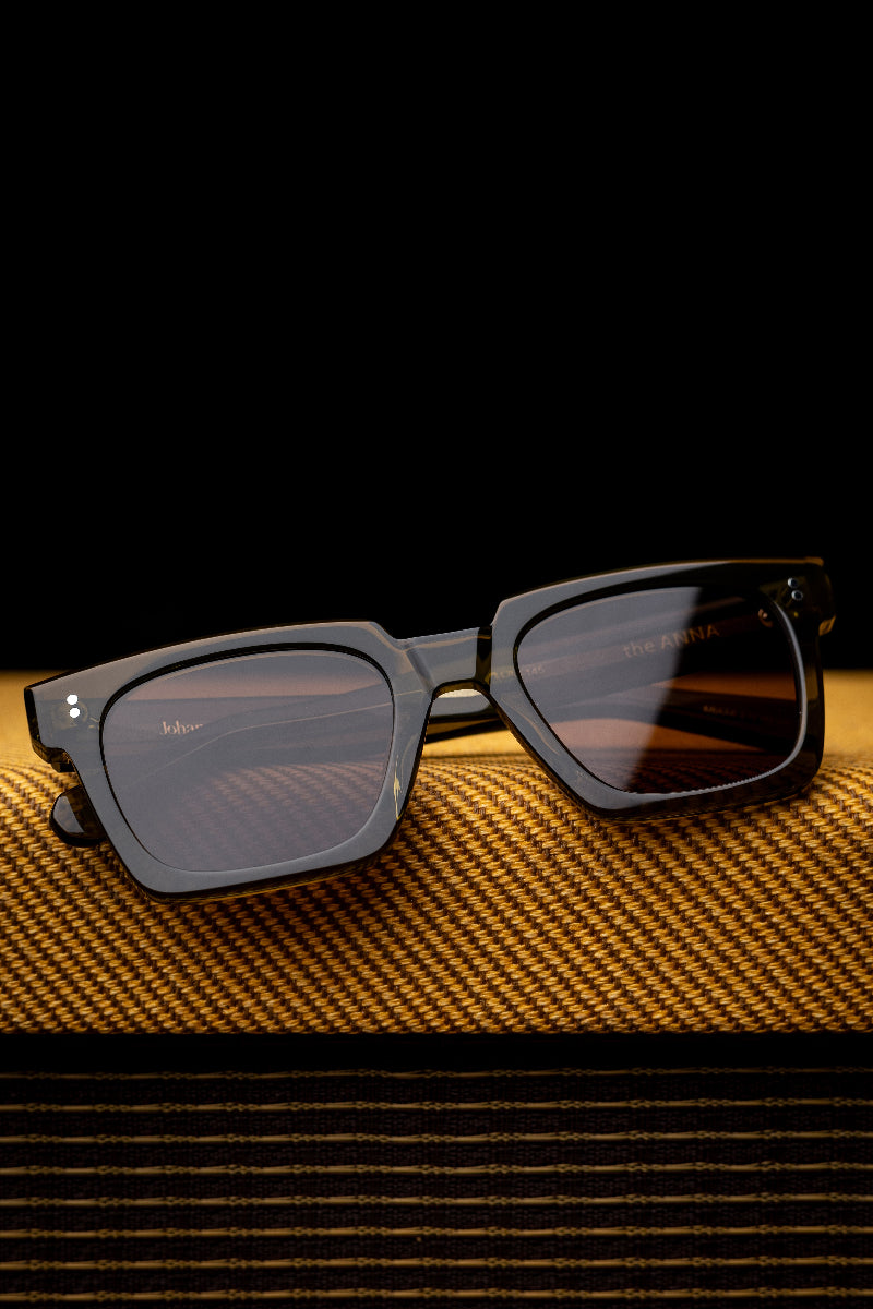 Johann Wolff Sunglasses - Anna in Army w/ Brown Polarized Lenses