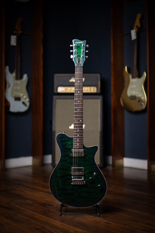 Carneglia Custom Shop Sublime Flame Maple Top Electric Guitar - Green Metallic Burst