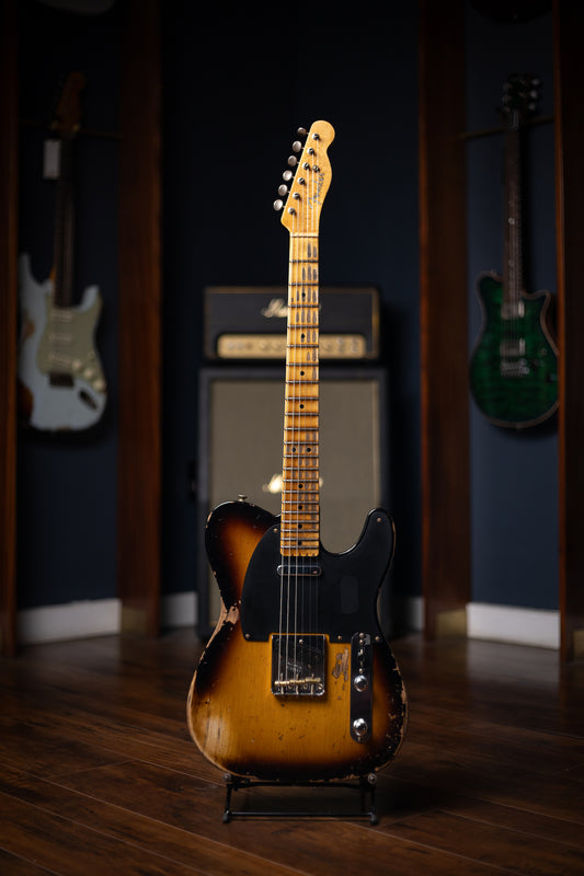 Fender 1951 Telecaster Nocaster Heavy Relic, 1-Piece Quartersawn Maple Neck Electric Guitar - 2-Color Sunburst