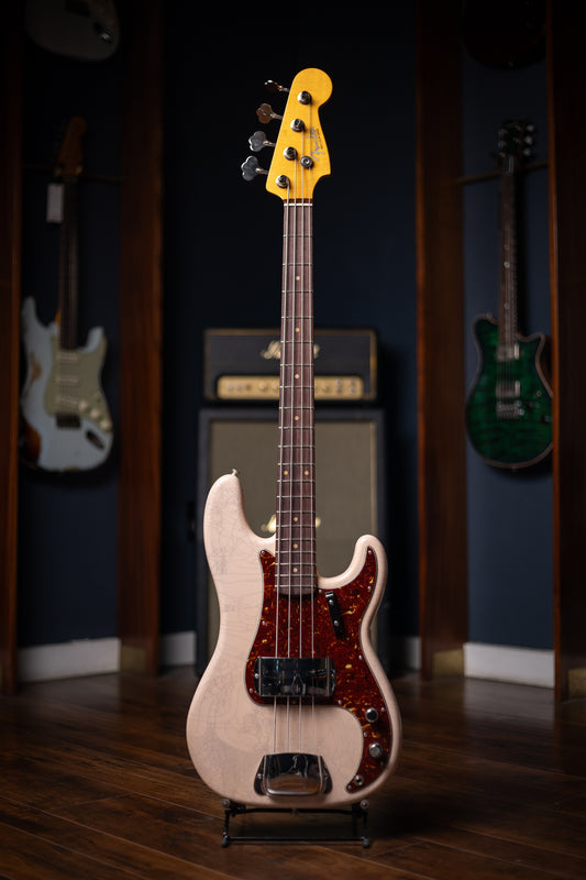 Fender Custom Shop 1960 Precision Bass DLX Closet Classic - Faded Aged Shell Pink
