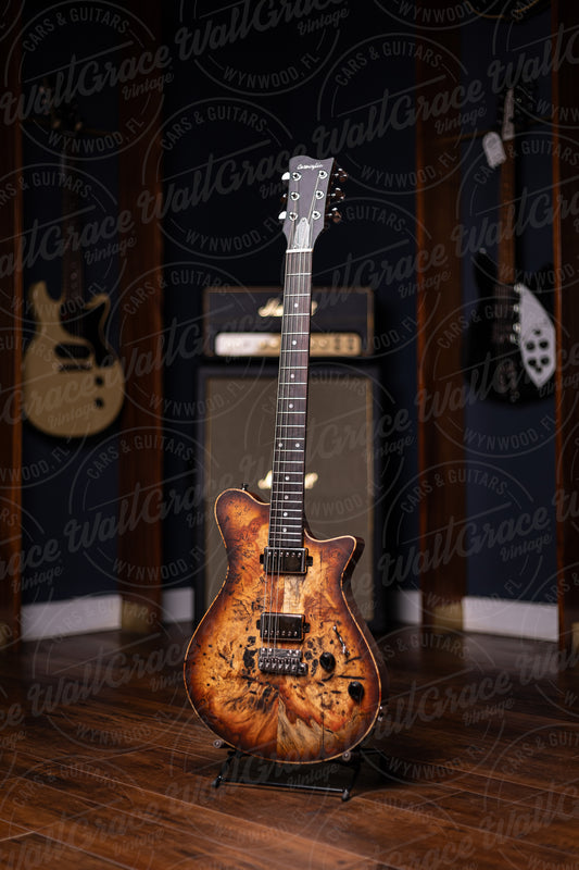 2023 Carneglia Sublime Burl Top Brazilian Board Electric Guitar - Tobacco Burst