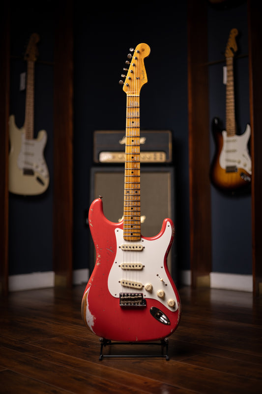 Fender Custom Shop 1957 Stratocaster® Heavy Relic®, 1-Piece Rift Sawn Maple Neck Fingerboard Electric Guitar - Aged Fiesta Red