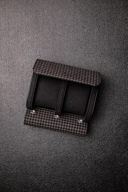 KRUK Jet Black Pepita with Black 2-Watch Case