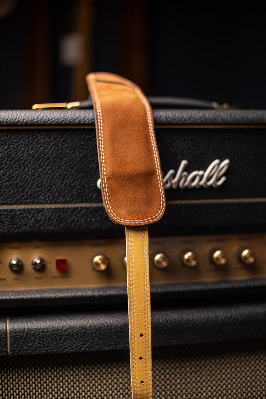 Walt Grace Vintage Leather Guitar Straps - '50s Style Black