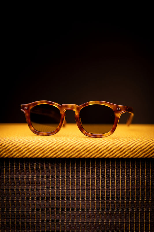 Johann Wolff Sunglasses - Carousel in Vintage Tortoise w/ Green Lenses