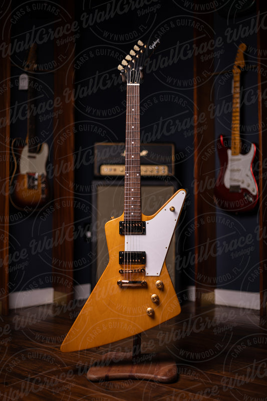 Epiphone 1958 Korina Explorer Electric Guitar - Natural W/ White Pickguard