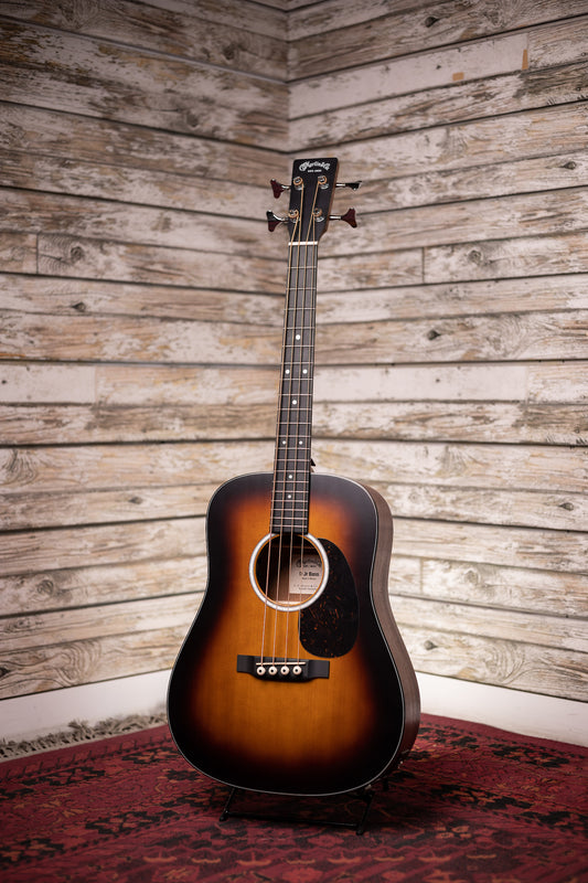 New Martin D Jr-10E Acoustic-Electric Bass Guitar - Burst