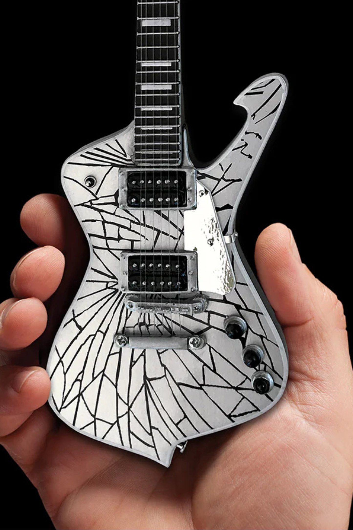 KISS Paul Stanley Cracked Mirror Iceman - Mini Guitar