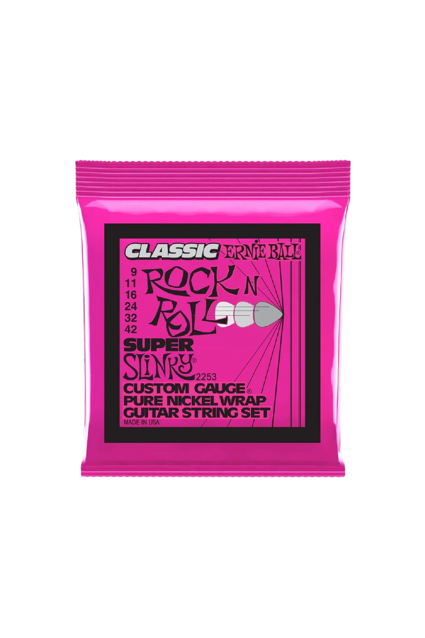Ernie Ball 2253 Super Slinky Classic Rock N Roll Electric Guitar Strings 9-42