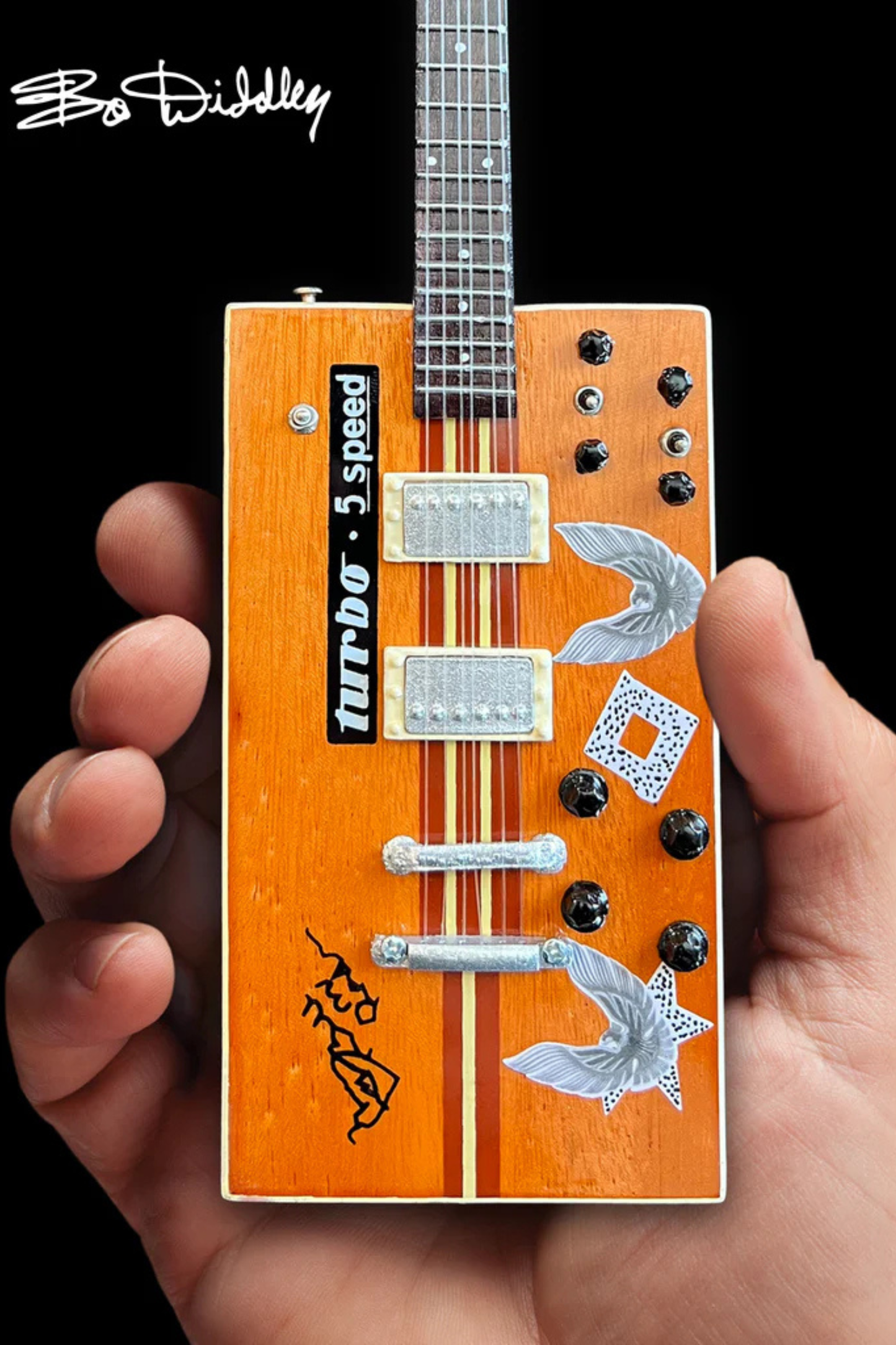 Bo Diddley Turbo 5-Speed Kinman Custom - Mini Guitar