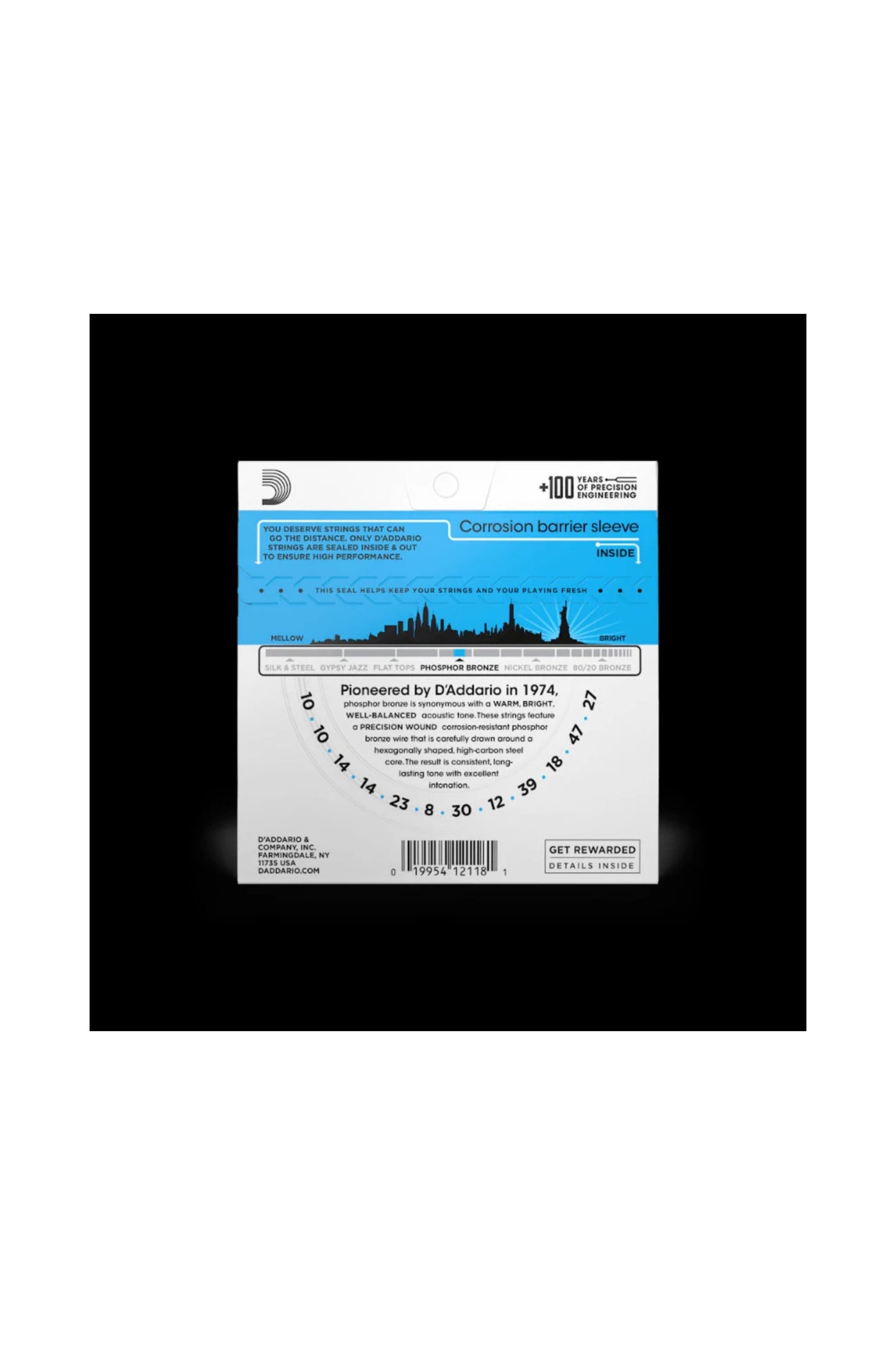 D'Addario - EJ38 12-String Phosphor Bronze Acoustic 10-47
