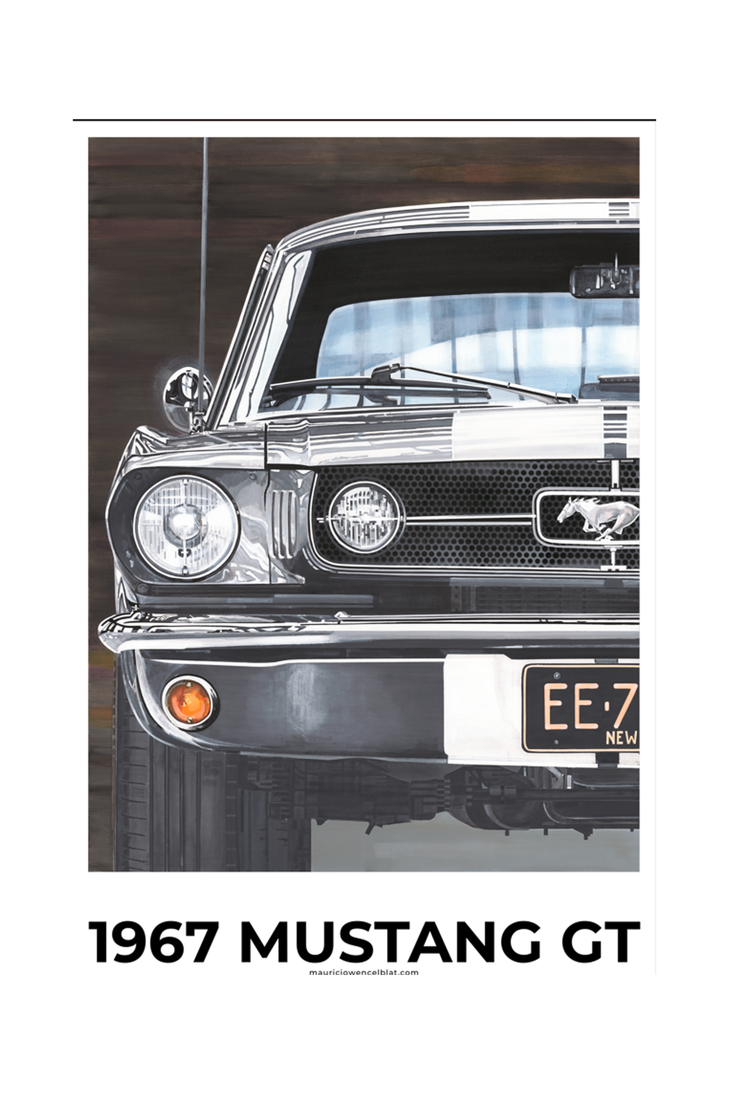Mauricio Wencelblat 1967 Mustang GT - 17.5" X 26" Print