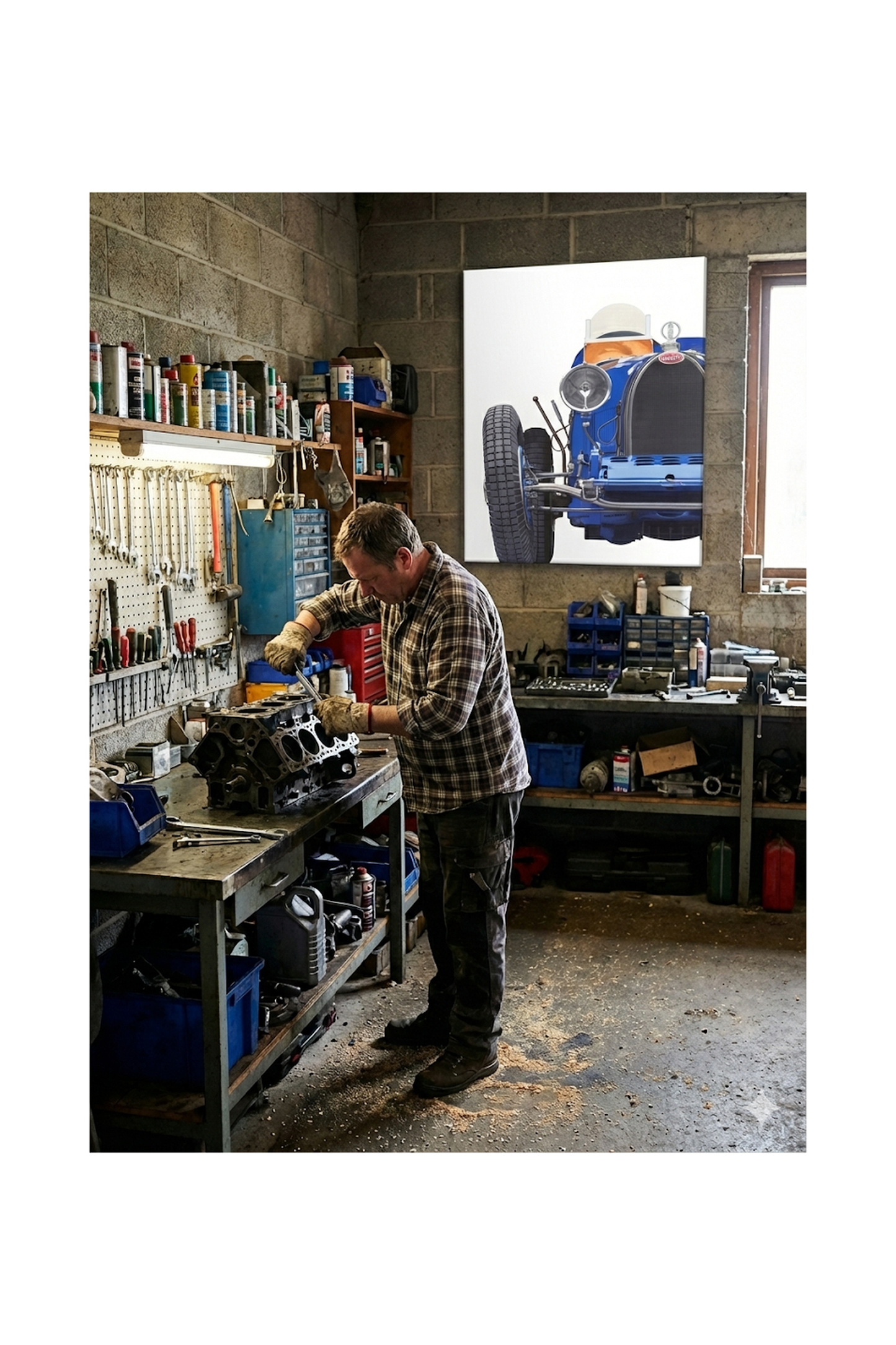 Mauricio Wencelblat Metal Bugatti - 48" x 36" Print on metal