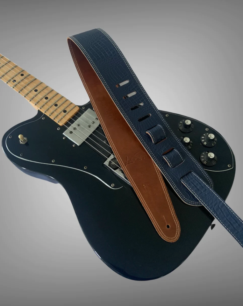 Leather Straps Co Blue Croc Deluxe Strap