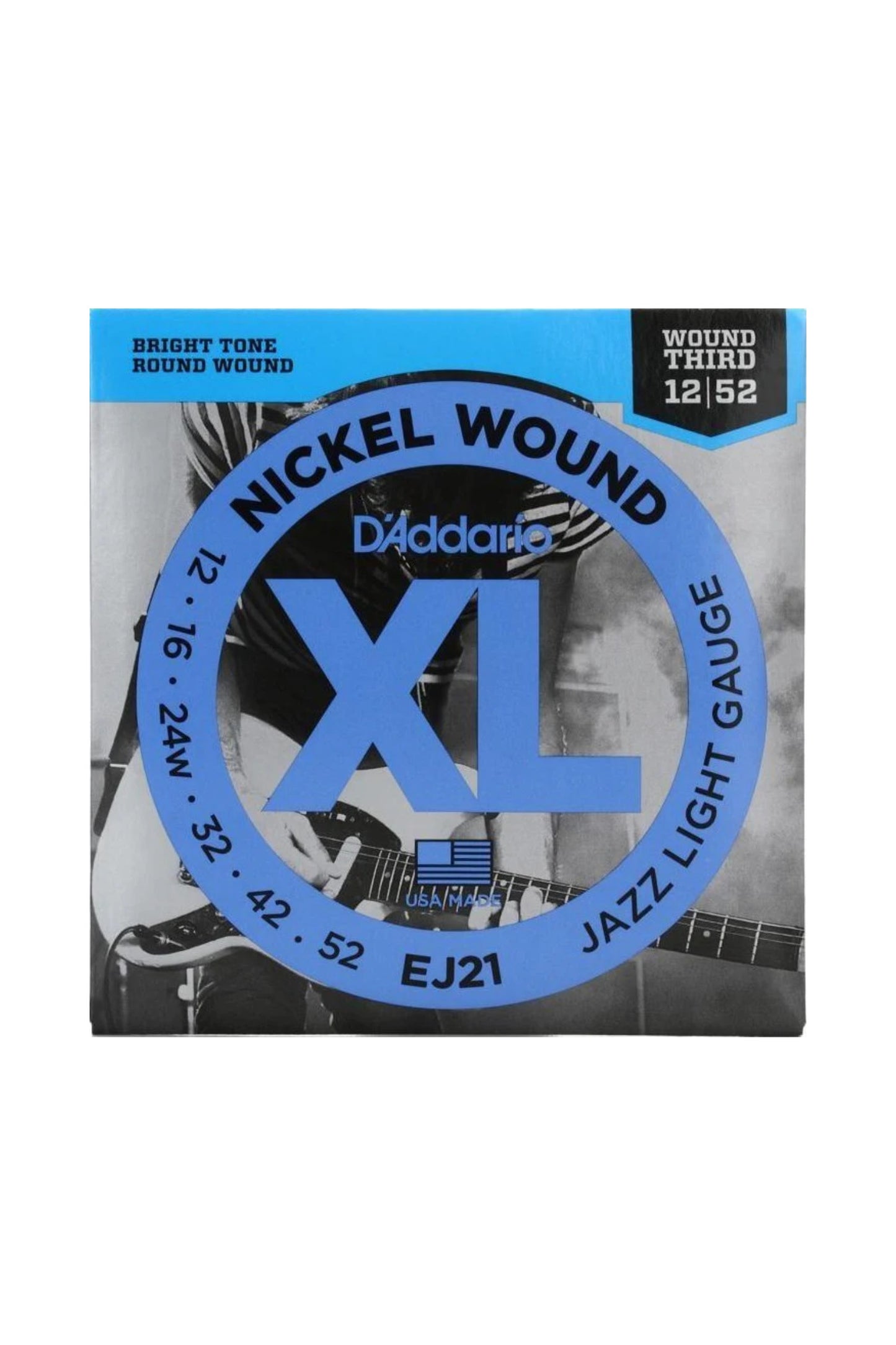 D’Addario EJ21 XL Nickel Wound Jazz Light 12-52 Electric Strings
