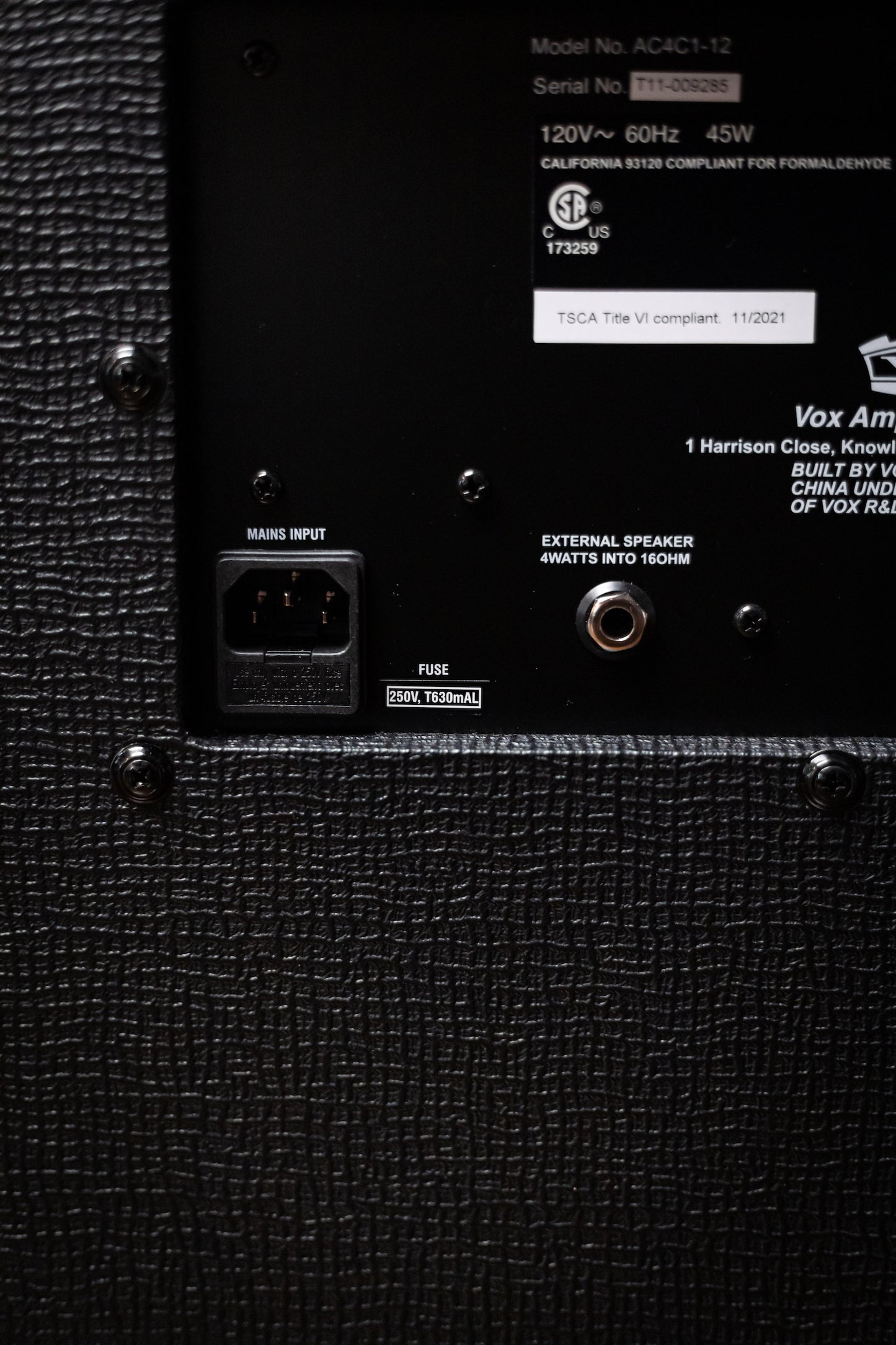 Vox AC4C1 1x12" 4-watt Tube Combo Amp