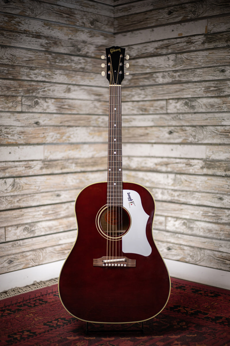 Red gibson deals acoustic guitar