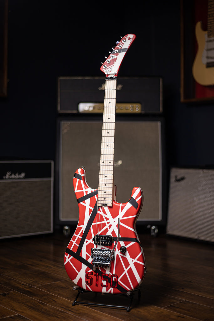 EVH Striped Series 5150 Electric Guitar - Red, Black and White