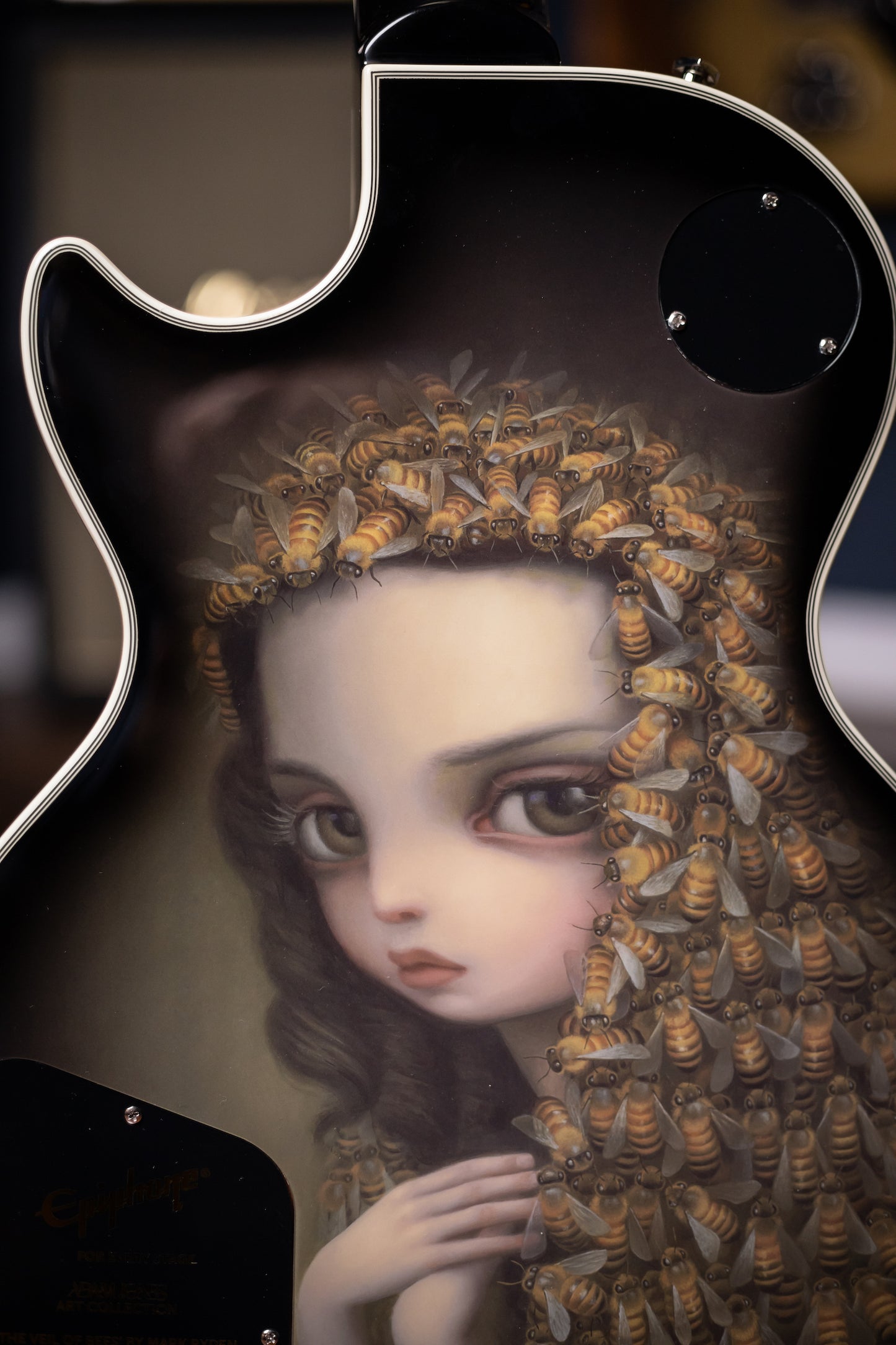 Epiphone Adam Jones Les Paul Custom Art Collection Electric Guitar - Mark Ryden’s “Veil of Bees", Antique Silverburst