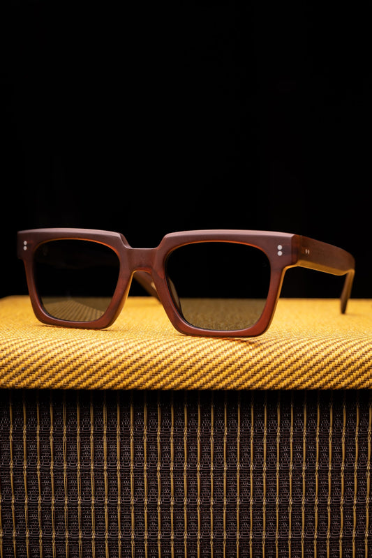 Johann Wolff Sunglasses - Anna in Matte Hickory w/ Blue Polarized Lenses