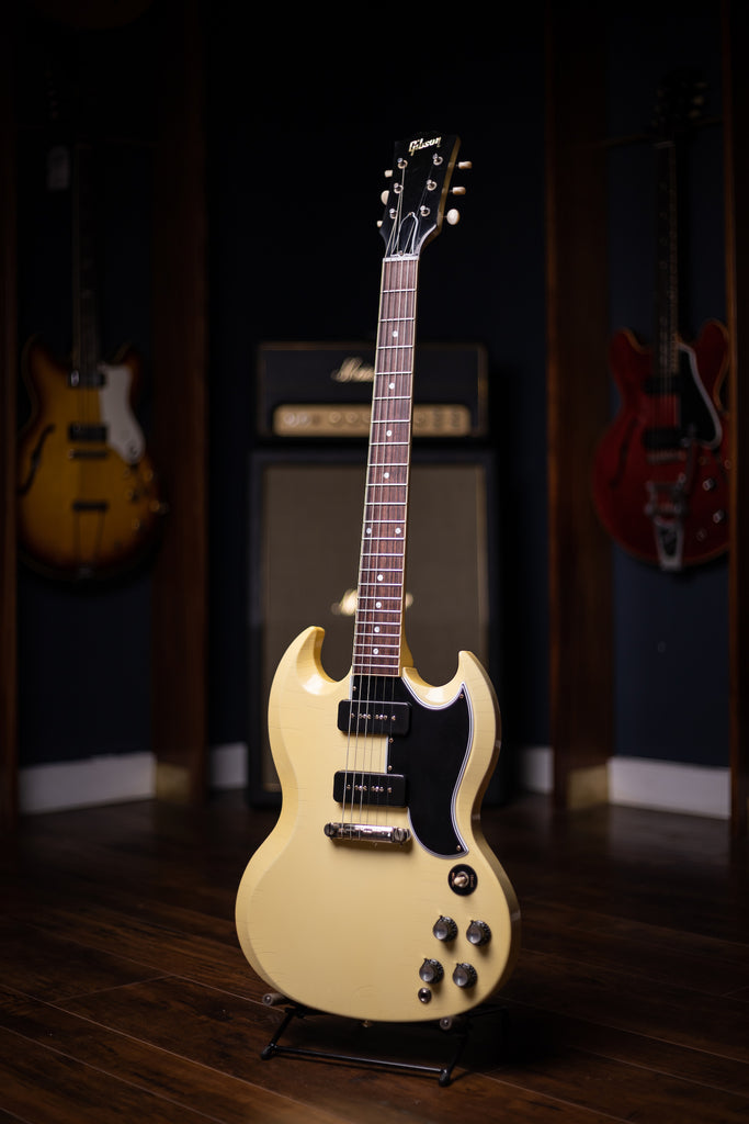 Gibson Custom Shop Murphy Lab SG Special 1963 Reissue Lightning Bar Ultra Light Aged Electric Guitar - Classic White