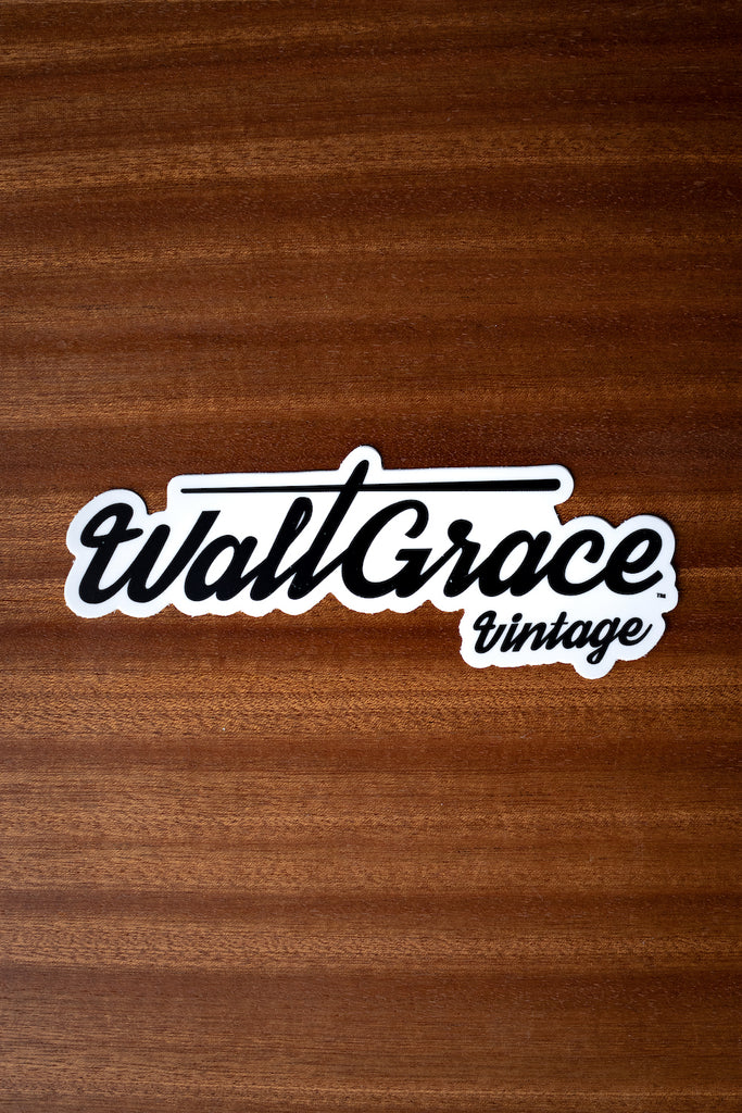 Walt Grace Vintage Script Sticker 3" - White