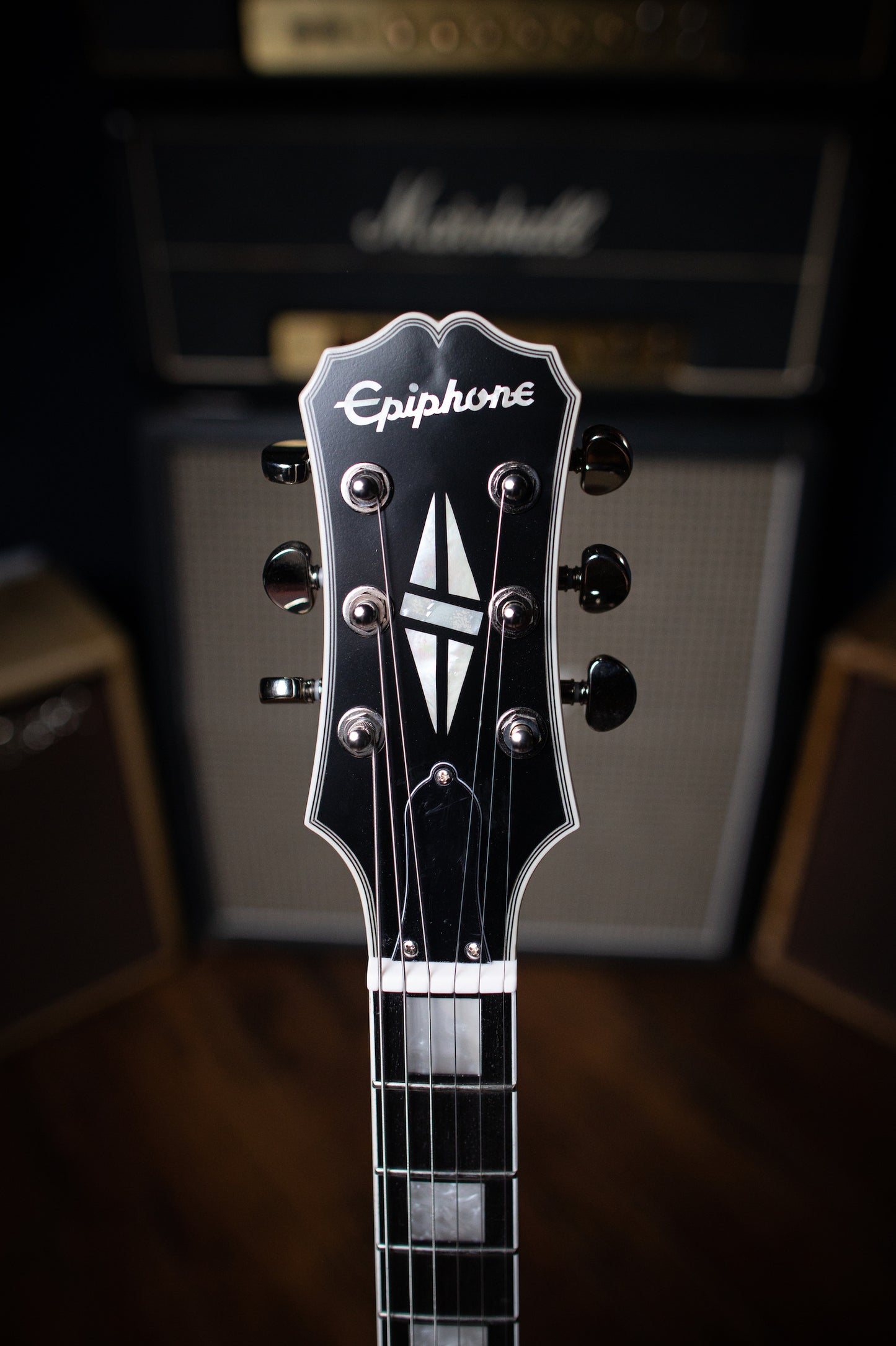 Epiphone Jared James Nichols "Old Glory" Les Paul Custom Electric Guitar - Ebony - Walt Grace Vintage