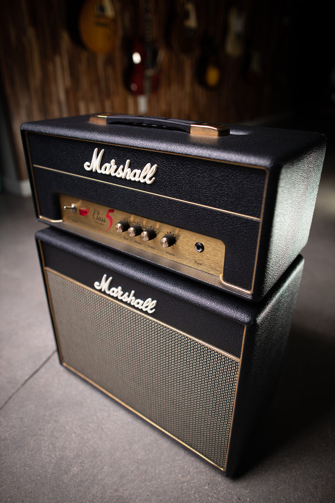 2011 Marshall Class 5 Tube Head and Extension Cabinet - Black - Walt Grace Vintage