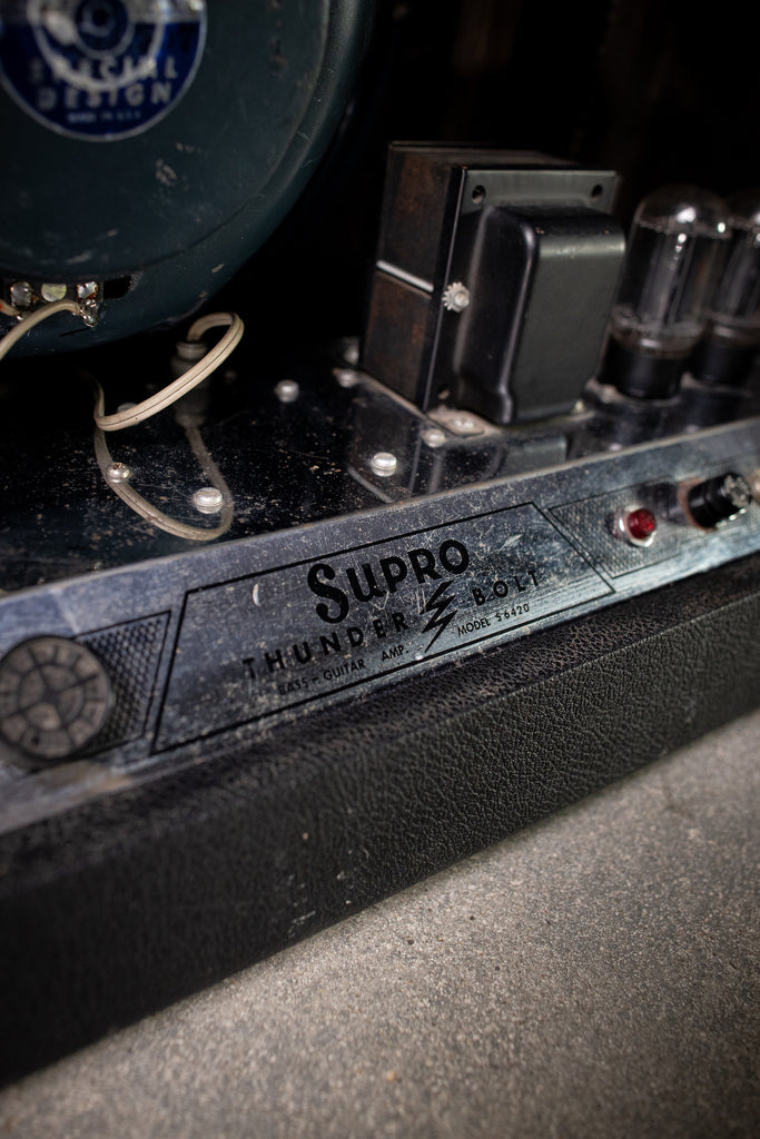 1960's Supro S6420 Thunderbolt Combo Amp - Black - Walt Grace Vintage