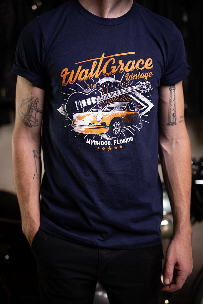 Walt Grace Vintage Navy Graphic T-Shirt - Gender Neutral - Walt Grace Vintage