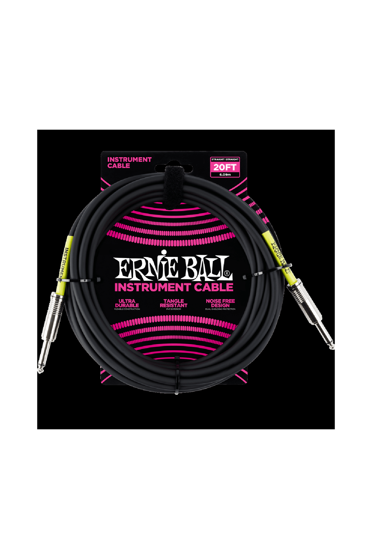 Ernie Ball Instrument Cable 20' - Black