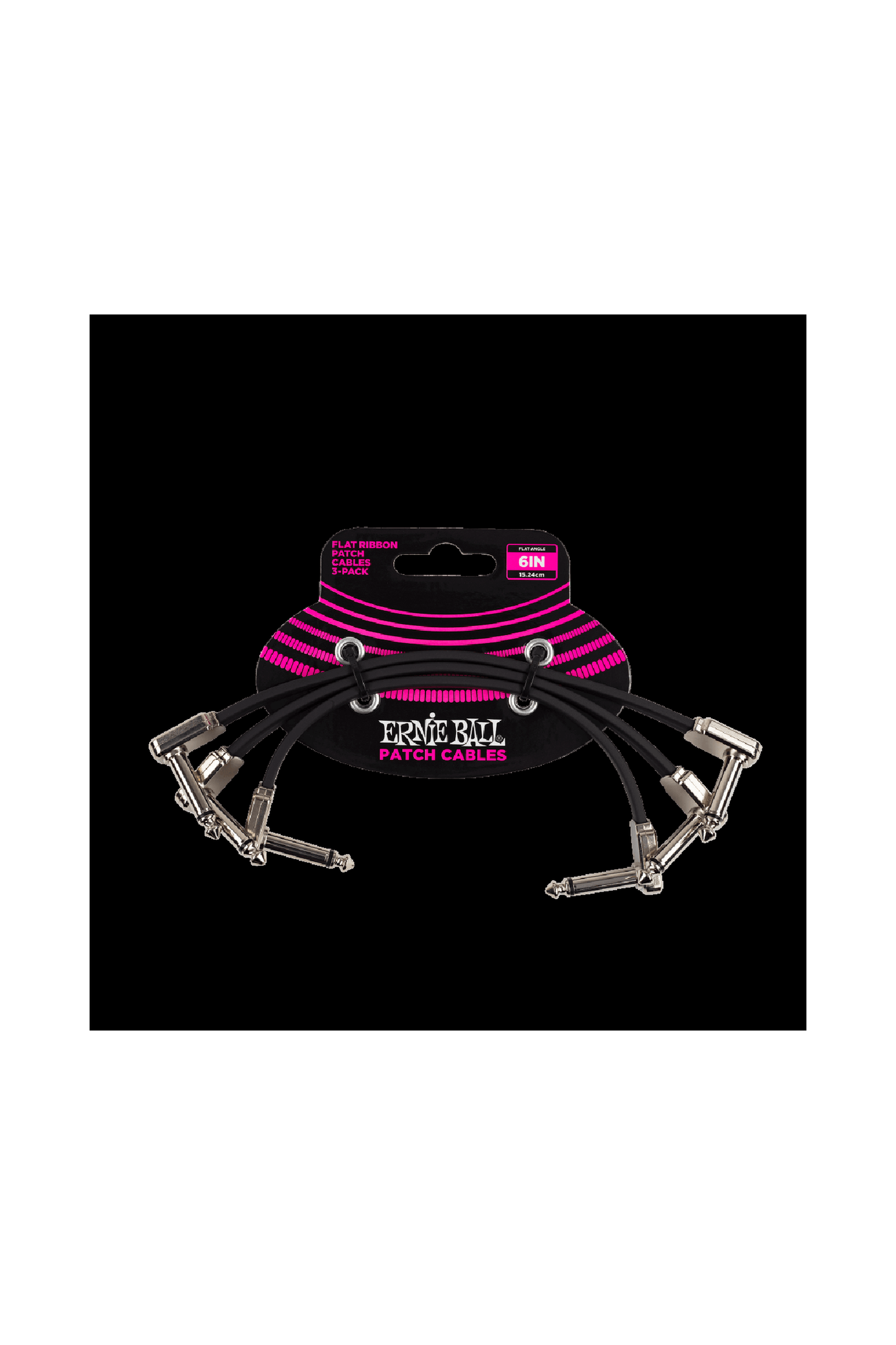 Ernie Ball Flat Ribbon Patch Cable 6" - 3 Pack