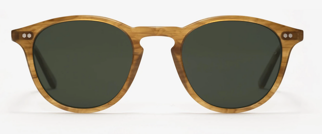 Johann Wolff Sunglasses - Otto in Suntan w/ Green Polar Lenses