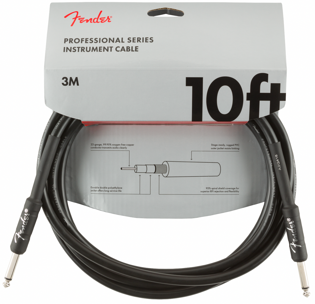Fender Professional Series Instrument Cable 10' - Black