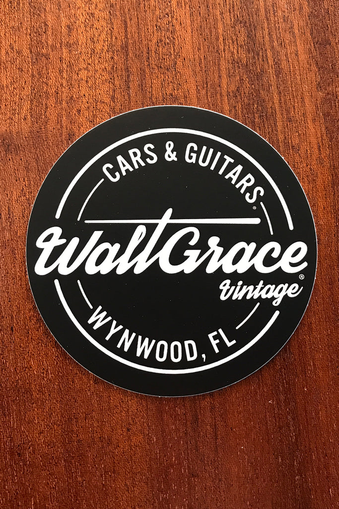Walt Grace Vintage Round Sticker 4" - Black