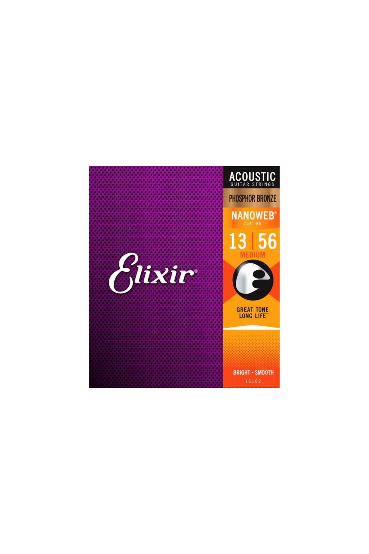 Elixir Strings Nanoweb Phosphor Bronze Acoustic Guitar Strings -.013-.056 Medium