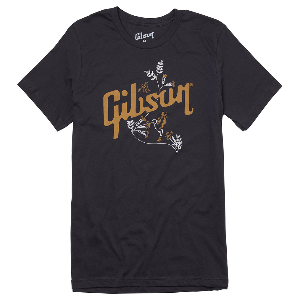 Gibson Hummingbird T-Shirt - Black - Walt Grace Vintage
