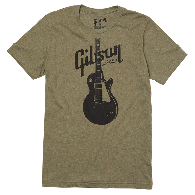 Gibson Les Paul T-Shirt - Olive Brown - Walt Grace Vintage