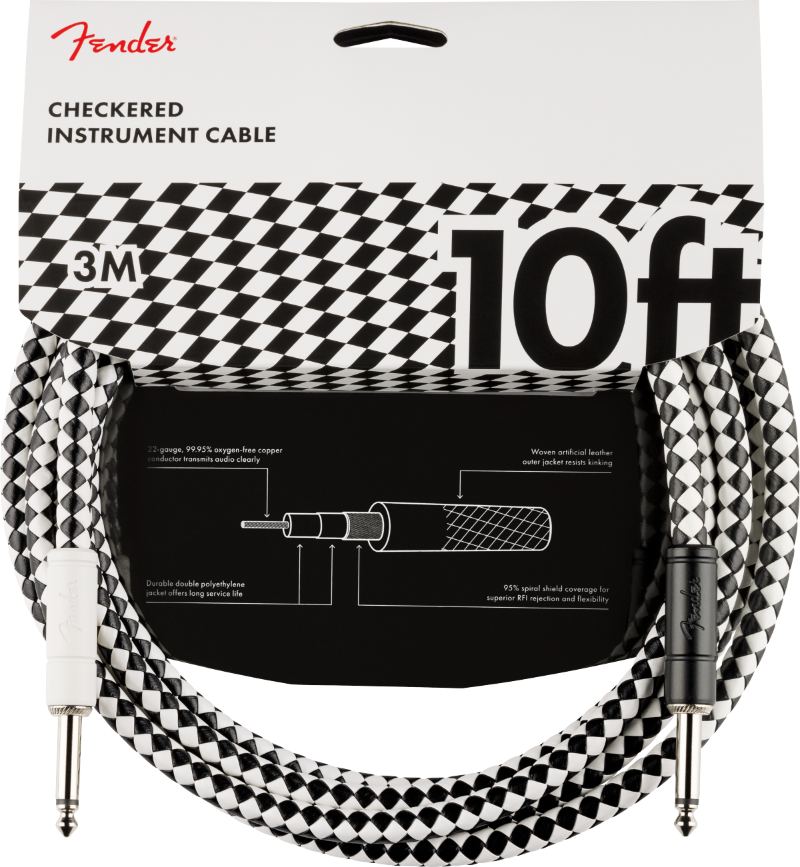 Fender Pro Checker Instrument Cable 10'
