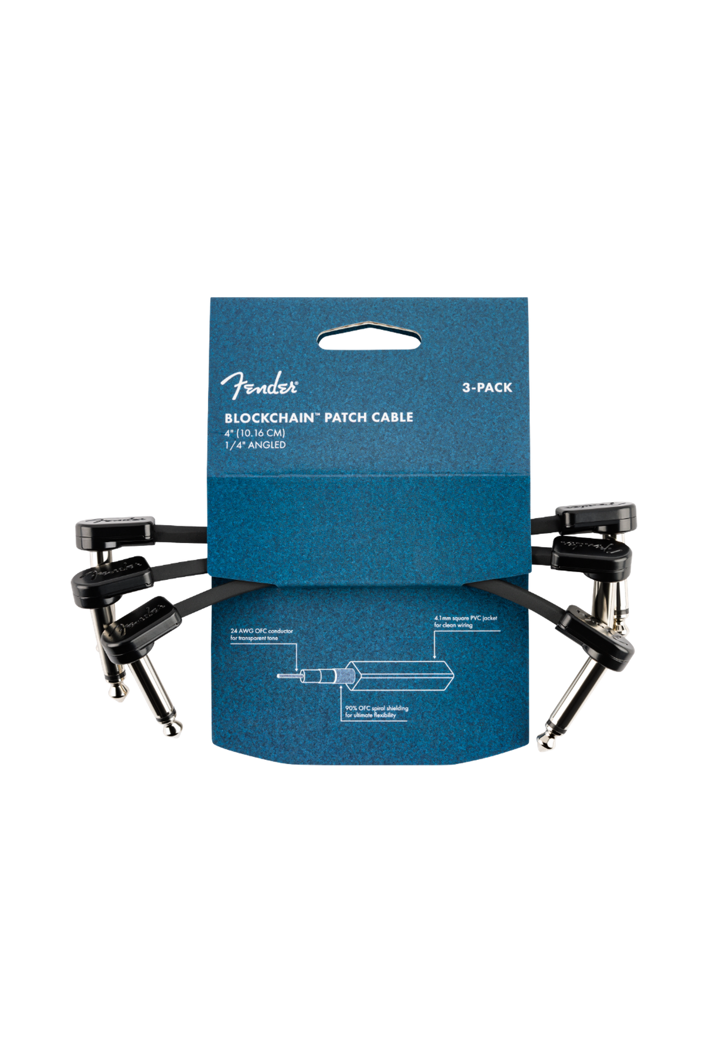 Fender Blockchain Patch Cable 4” 3-Pack