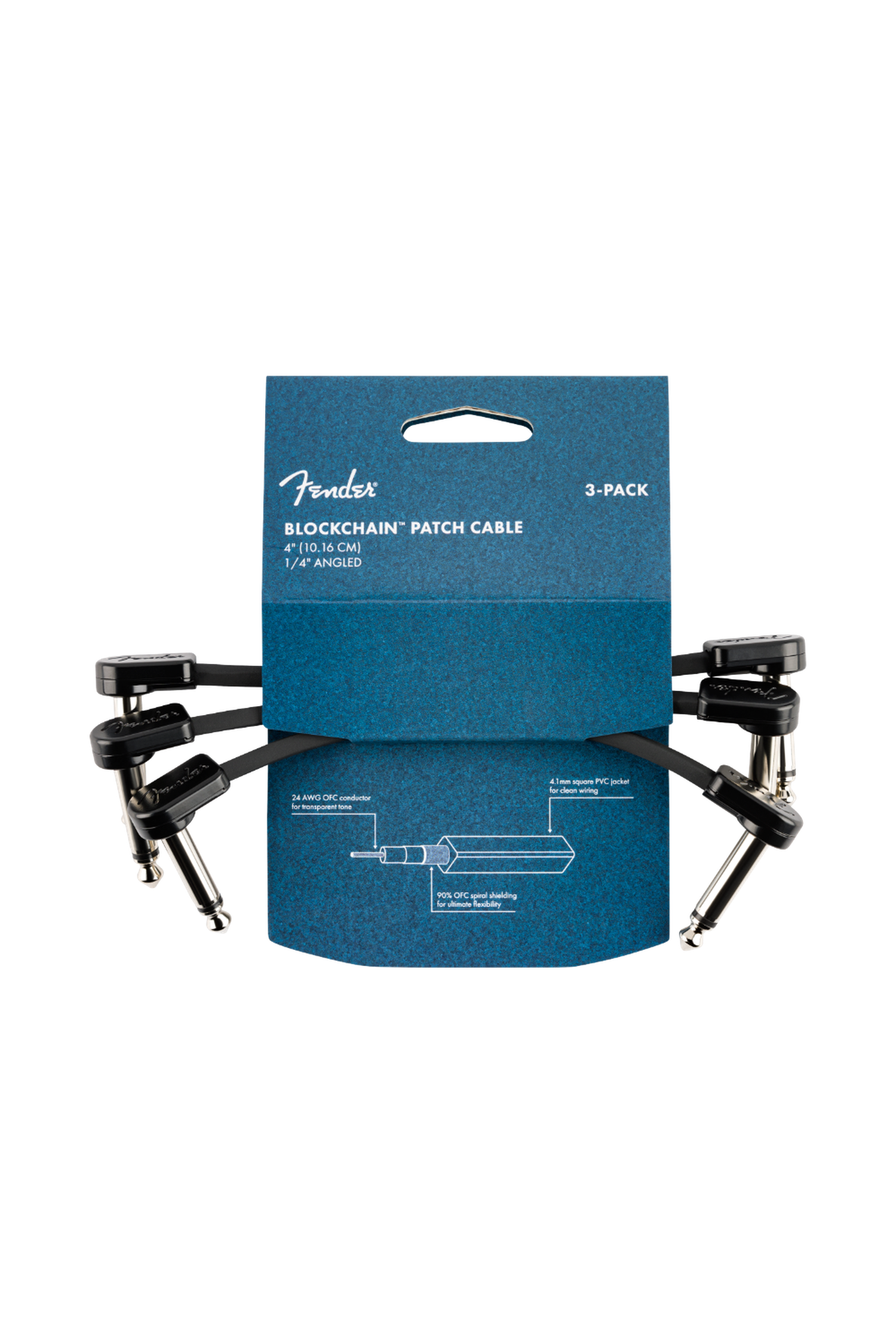 Fender Blockchain Patch Cable 4” 3-Pack