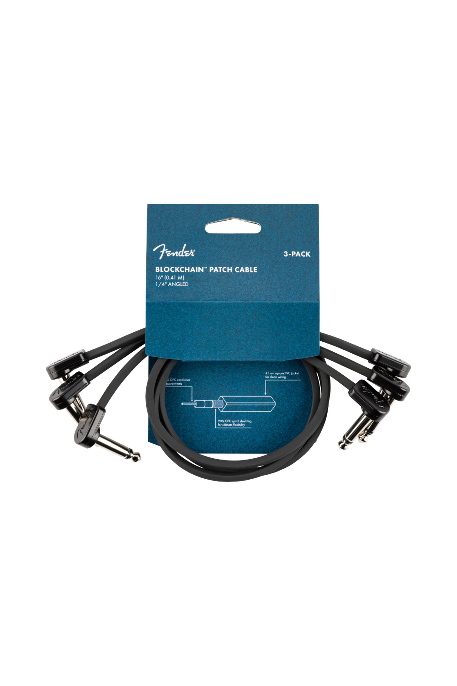 Fender Blockchain Patch Cable 16” 3-Pack