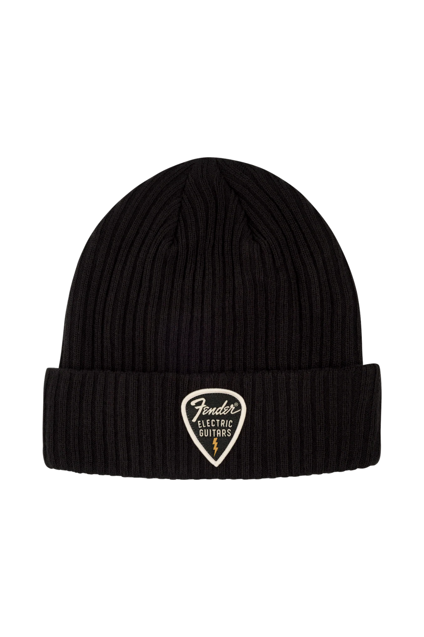 Fender Pick Patch Ribbed Beanie - Black