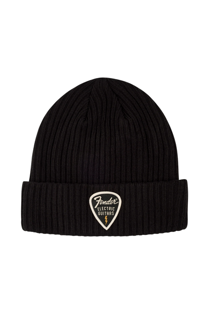 Fender Pick Patch Ribbed Beanie - Black