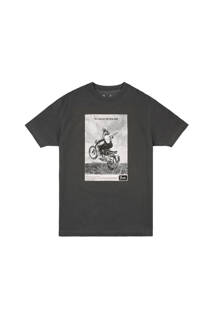 Fender Vintage Ad Motorcycle Rider T-Shirt